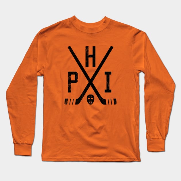 PHI Retro Sticks - Orange Long Sleeve T-Shirt by KFig21